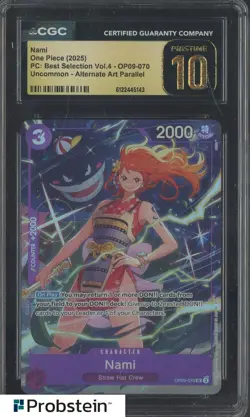 2025 One Piece PC Best Selection Vol.4 OP09-070 #Nami Alt Art CGC 10 PRISTINE - Image 1