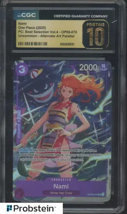 2025 One Piece PC Best Selection Vol.4 OP09-070 #Nami Alt Art CGC 10 PRISTINE - Image 1