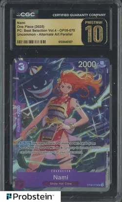 2025 One Piece PC Best Selection Vol.4 OP09-070 #Nami Alt Art CGC 10 PRISTINE - Image 1