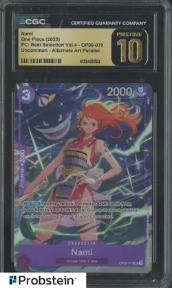 2025 One Piece PC Best Selection Vol.4 OP09-070 #Nami Alt Art CGC 10 PRISTINE - Image 1