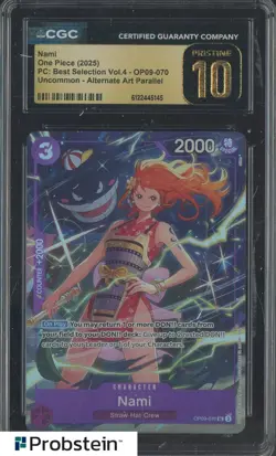 2025 One Piece PC Best Selection Vol.4 OP09-070 #Nami Alt Art CGC 10 PRISTINE - Image 1