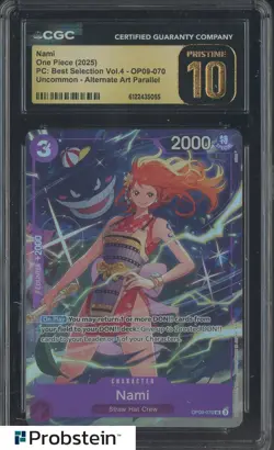 2025 One Piece PC Best Selection Vol.4 OP09-070 #Nami Alt Art CGC 10 PRISTINE - Image 1