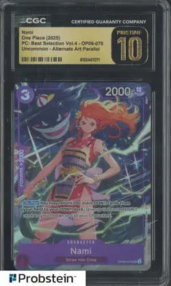 2025 One Piece PC Best Selection Vol.4 OP09-070 #Nami Alt Art CGC 10 PRISTINE - Image 1
