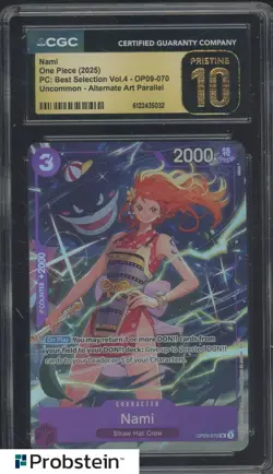 2025 One Piece PC Best Selection Vol.4 OP09-070 #Nami Alt Art CGC 10 PRISTINE - Image 1