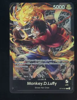 One Piece English ST14-001 Monkey D Luffy Alternate Art Leader - Image 1