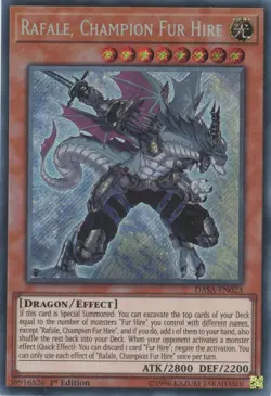 Yugioh Rafale, Champion Fur Hire DASA-EN023 Secret Rare 1st Edition LP - Image 1