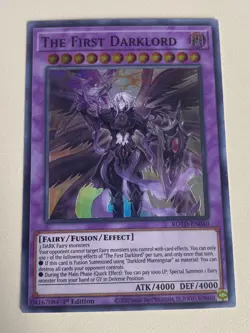 Yugioh - The First Darklord - 1st Edition Super Rare NM - Free Holo Card - B - Image 1