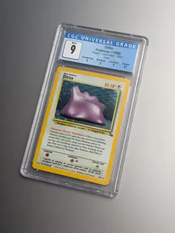 CGC 9 MINT Ditto 1999 Fossil 3/62 Holo Pokemon Card - Image 1
