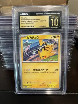 Pikachu 197/Sv-p Promo Scarlet & Violet Gym Participation Card CGC Pristine 10 - Image 1