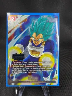 WINNER VAGETA FP-044 Tournament Promo Dragon Ball Card English Fusion World NM - Image 1