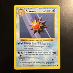 Starmie 64/102 • Shadowless 1999 WOTC Base Set Pokemon Card MP - Image 1