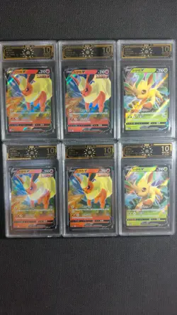 6x OCD 10 PRISTINE Flareon & Leafeon V Chinese Pokemon Graded Cards GL15 - Image 1