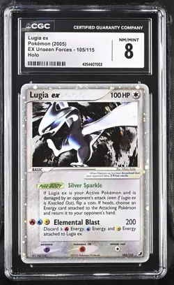 CGC 8 Lugia ex 2005 EX Unseen Forces 105/115 Holo Pokemon Card (PSA) - Image 1