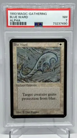 Magic the Gathering MTG Blue Ward Alpha PSA GRADED 7 NM - Image 1