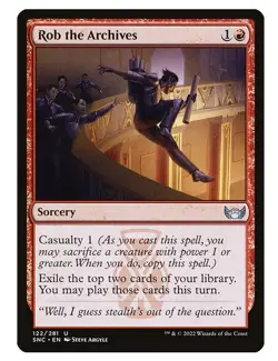NM Rob the Archives, MTG, Streets of New Capenna, Magic the Gathering, 122 - Image 1