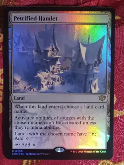 FOIL Petrified Hamlet Secrets of Strixhaven Magic The Gathering MTG RARE LAnd - Image 1