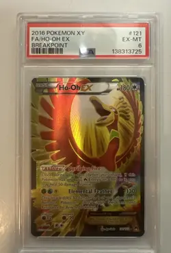Pokemon TCG Ho-Oh EX Full Art Ultra Holo Rare Card 121/122 PSA 6 - Image 1