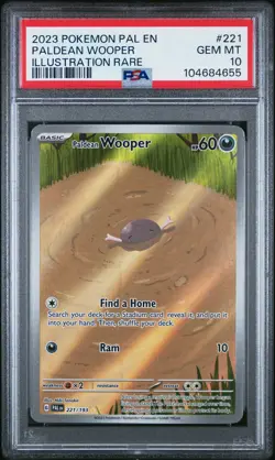 2023 POKEMON PAL EN-PALDEA EVOLVED ILLUSTRATION RARE #221 PALDEAN WOOPER PSA 10 - Image 1