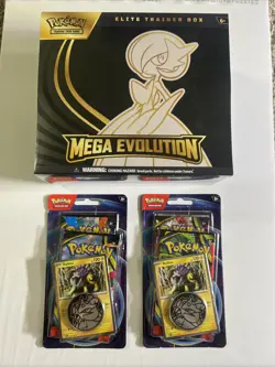 Mega Evolution ETB and 2 Blister Packs! New Sealed Pokemon Lot HUGE DEAL! - Image 1