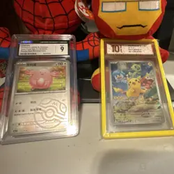 Pokemon 2025 CGC 9 Chansey Master Ball Rev Holo & Pikachu Graded Chinese lot - Image 1