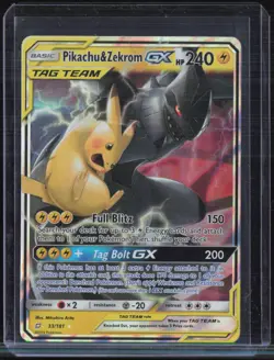 2019 Pokemon Sun & Moon Team Up #33 Pikachu & Zekrom GX - Image 1