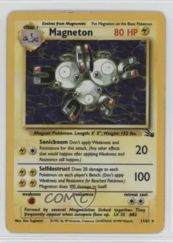 Magneton Holo Pokemon Fossil #11 1999 - Image 1