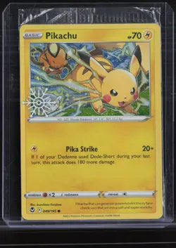 2022 Pokemon Snowflake Stamp Holo #049 Pikachu Sealed Promo - Image 1