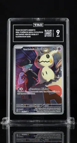 TAG 9 TEAM ROCKET'S MIMIKYU POKEMON ASCENDED HEROES #238/217 ILLUSTRATION RARE - Image 1