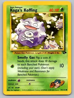 Koga's Koffing 79/132 Common Gym Challenge Pokemon Unlimited Lightly Played - Image 1
