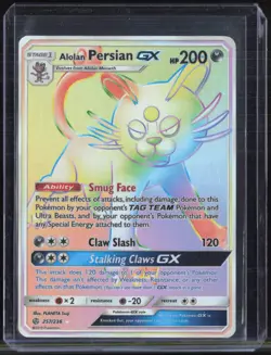 2019 Pokemon Sun & Moon Cosmic Eclipse Secret #257 Alolan Persian GX - Image 1