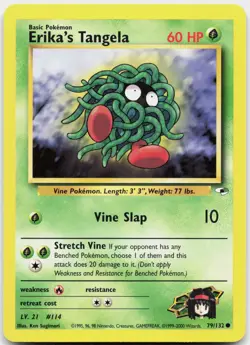 Erika's Tangela 79/132 Common Gym Heroes Pokemon Unlimited Near Mint - Image 1