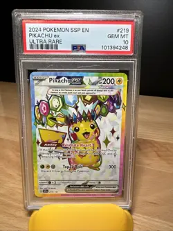 2024 Pokemon S&V Surging Sparks Pikachu ex Ultra Rare PSA 10 #219/191 - Image 1