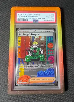 Pokemon Lt. Surge's Bargain 185 Mega Evolution PSA 10 GEM MINT - Image 1