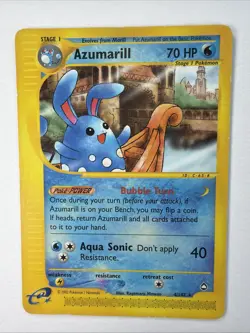 Azumarill 4/147 Aquapolis Pokemon Vintage, Non Holo, E- Reader, 2002 - Image 1