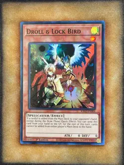 Yugioh Droll & Lock Bird RA02-EN006 Super Rare STBL Art 1st Ed NM - Image 1