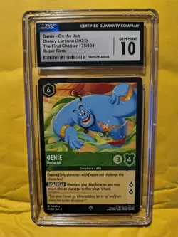 Genie On The Job Disney Lorcana 2023 The First Chapter Super Rare CGC 10 75/204 - Image 1