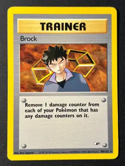 Brock 98/132 Gym Heroes Rare Pokemon TCG Card MP - Image 1