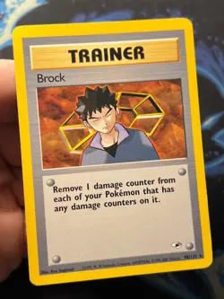 Brock 98/132 Gym Heroes Rare Pokemon TCG Card MP - Image 4