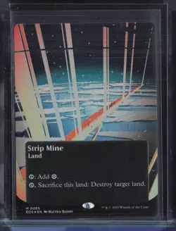 Magic The Gathering Full Art Borderless Foil #0085 Strip Mine - Image 1