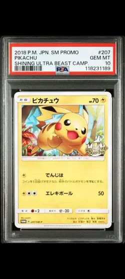 Pikachu PSA10 Promo 207 SM P Sun Moon Pokemon Card Japan Exclusive Rare Holo - Image 1