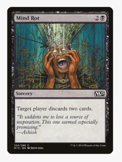 MTG Mind Rot #104 Magic 2015 (M15) Magic Card in Protective Sleeve - Image 1