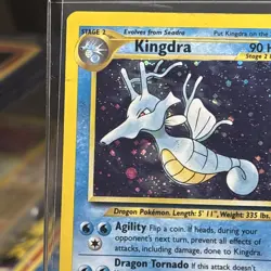Pokemon TCG Kingdra Neo Genesis Holo Rare Card 8/111 Swirl LP - Image 3