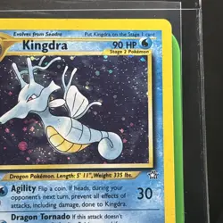 Pokemon TCG Kingdra Neo Genesis Holo Rare Card 8/111 Swirl LP - Image 4