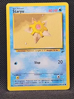 Pokemon 95/130 Staryu Base Set 2 Common Pokemon Card Near Mint TCG - Image 1