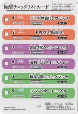 Battle Spirits [BS55] Haruage Checklist Card [1/7] - Image 1