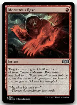Monstrous Rage #142 (Foil) (NM) Wilds of Eldraine WOE Magic MTG - Image 1