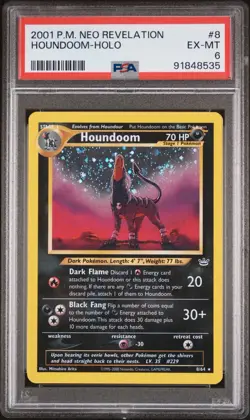 2001 Pokemon Neo Revelation Houndoom #8 Holo PSA 6 - Image 1