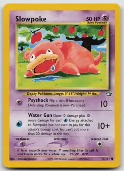 Pokemon Card Slowpoke Common Neo Genesis 073/111 - Image 1