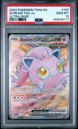 2024 POKEMON TWM EN-TWILIGHT MASQUERADE ULTRA RARE #197 SCREAM TAIL EX PSA 10 - Image 1