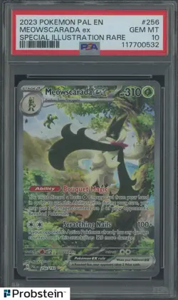 2023 Pokemon PAL EN Special Illustration Rare #256 Meowscarada ex PSA 10 - Image 1